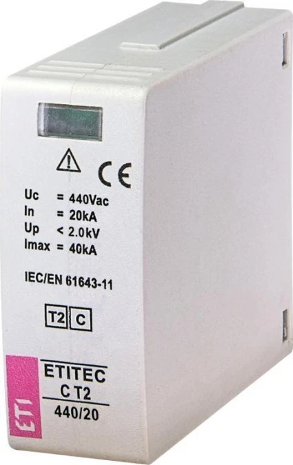 Moduł wymienny ogranicznika przepięć typ T2 (C) MOD. ETITEC C T2 440/20 do sieci IT 002440415