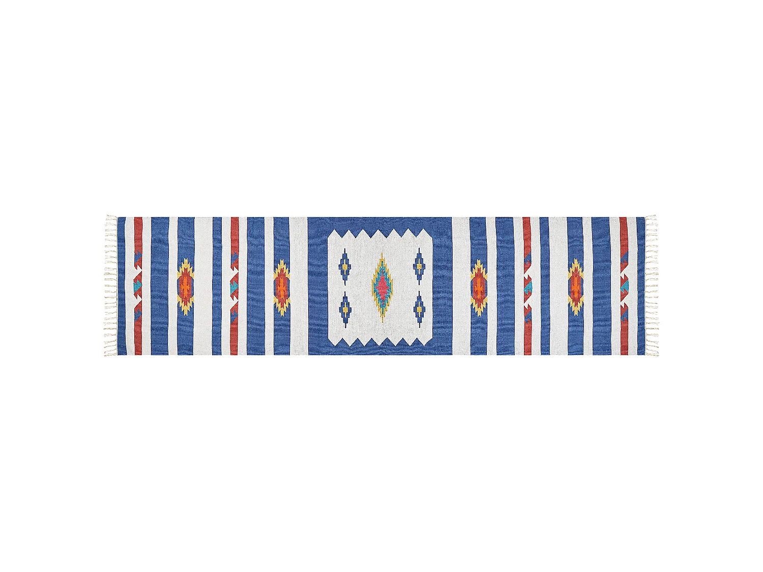 Dywan bawełniany kilim 80 x 300 cm wielokolorowy VARSER 1319819 - obrazek 1