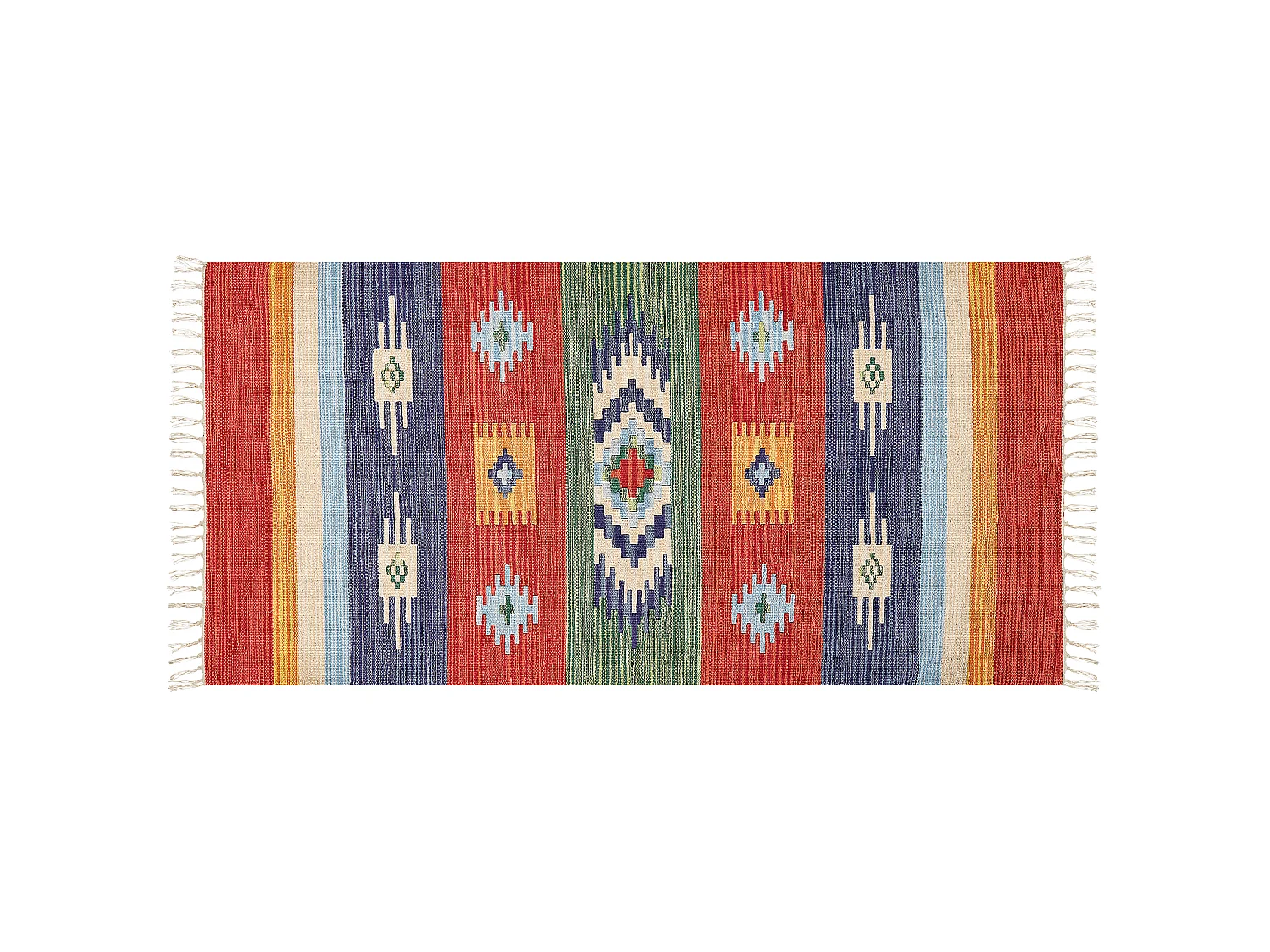 Dywan bawełniany kilim 80 x 150 cm wielokolorowy KAMARIS 1324455 - obrazek 1