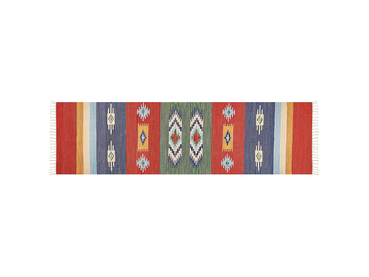 Dywan bawełniany kilim 80 x 300 cm wielokolorowy KAMARIS 1334677 - obrazek 1