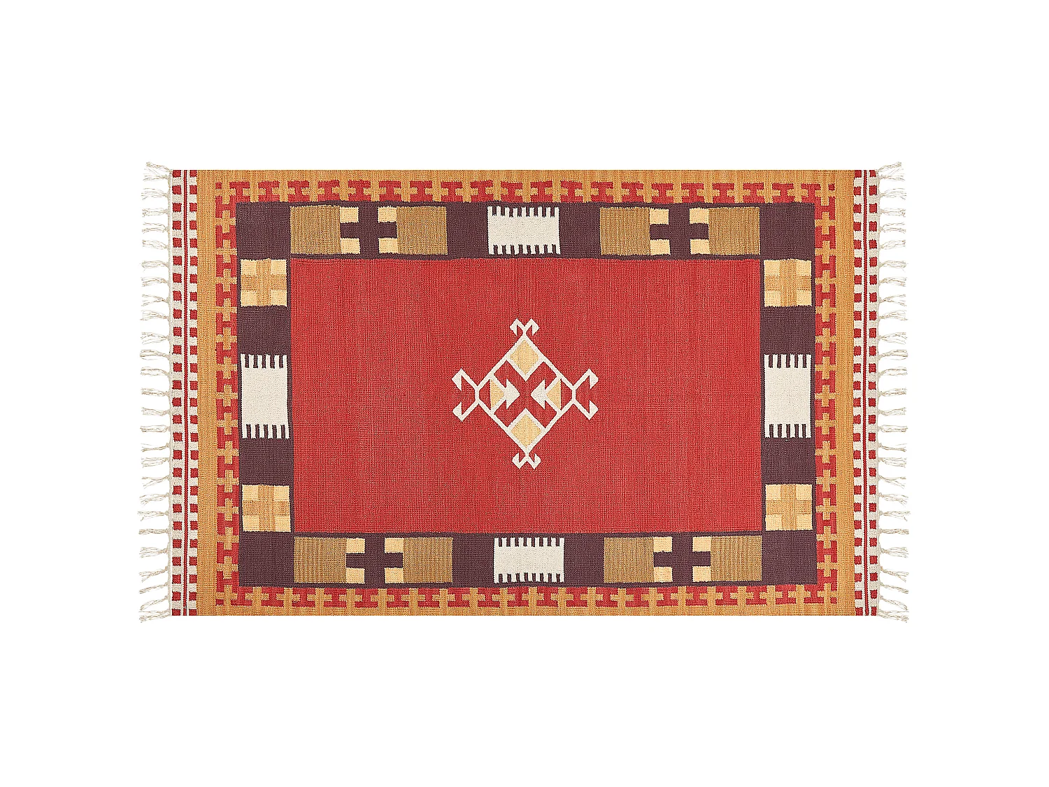 Dywan bawełniany kilim 140 x 200 cm wielokolorowy PARAKAR 1334683 - obrazek 1