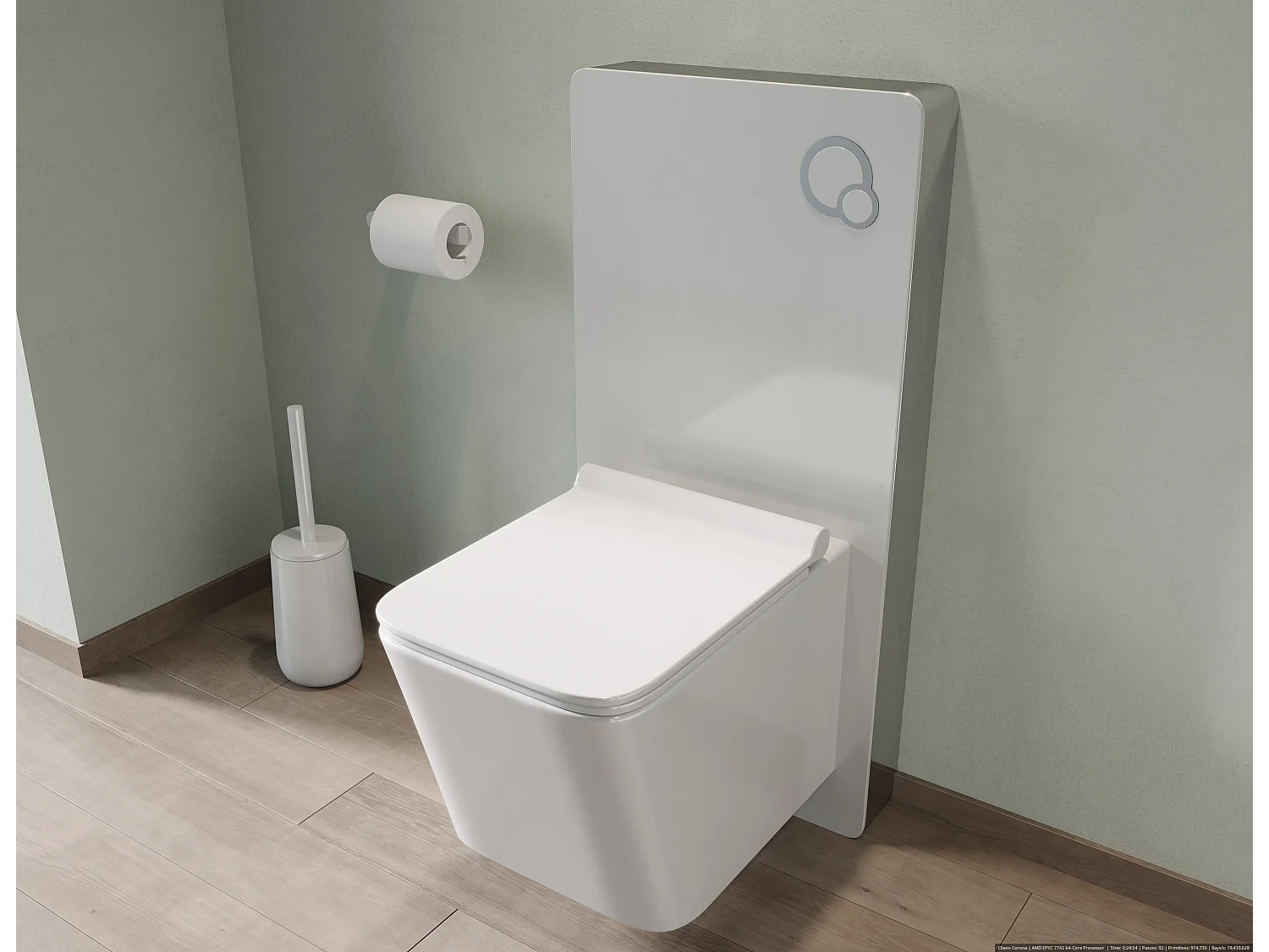 Dekoracyjny moduł podtynkowy do podwieszanego WC - Biały - SPINOSA 141021 - obrazek 1