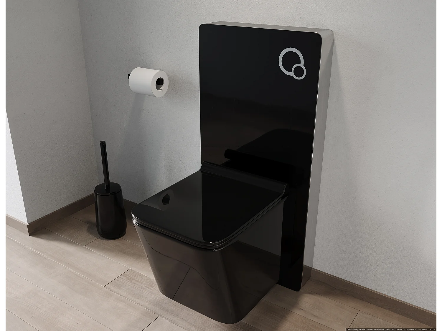 Dekoracyjny moduł podtynkowy do podwieszanego WC - Czarny - SPINOSA 141023 - obrazek 1