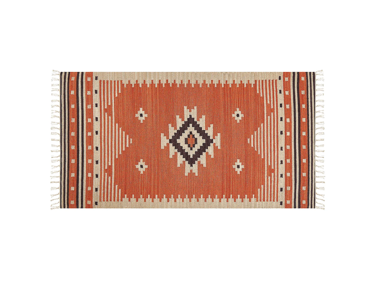 Dywan bawełniany kilim 80 x 150 cm pomarańczowy GAVAR 1371229 - obrazek 1