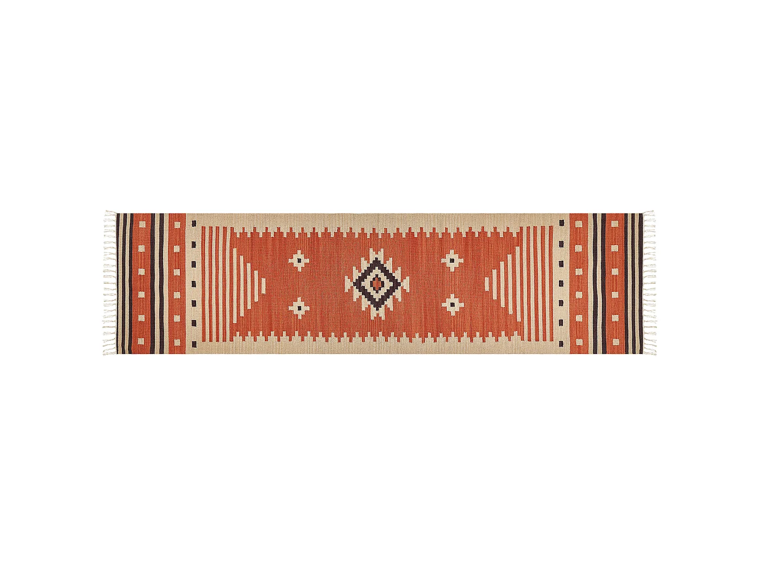 Dywan bawełniany kilim 80 x 300 cm pomarańczowy GAVAR 1371249 - obrazek 1