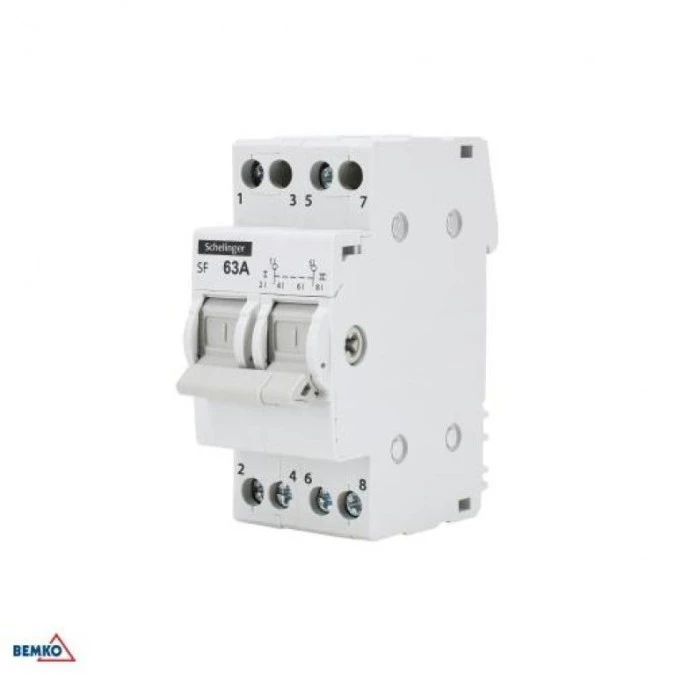 Modułowy przełącznik instalacyjny I‑0‑II 2P 63A A11‑SF‑2P‑063 - obrazek 1