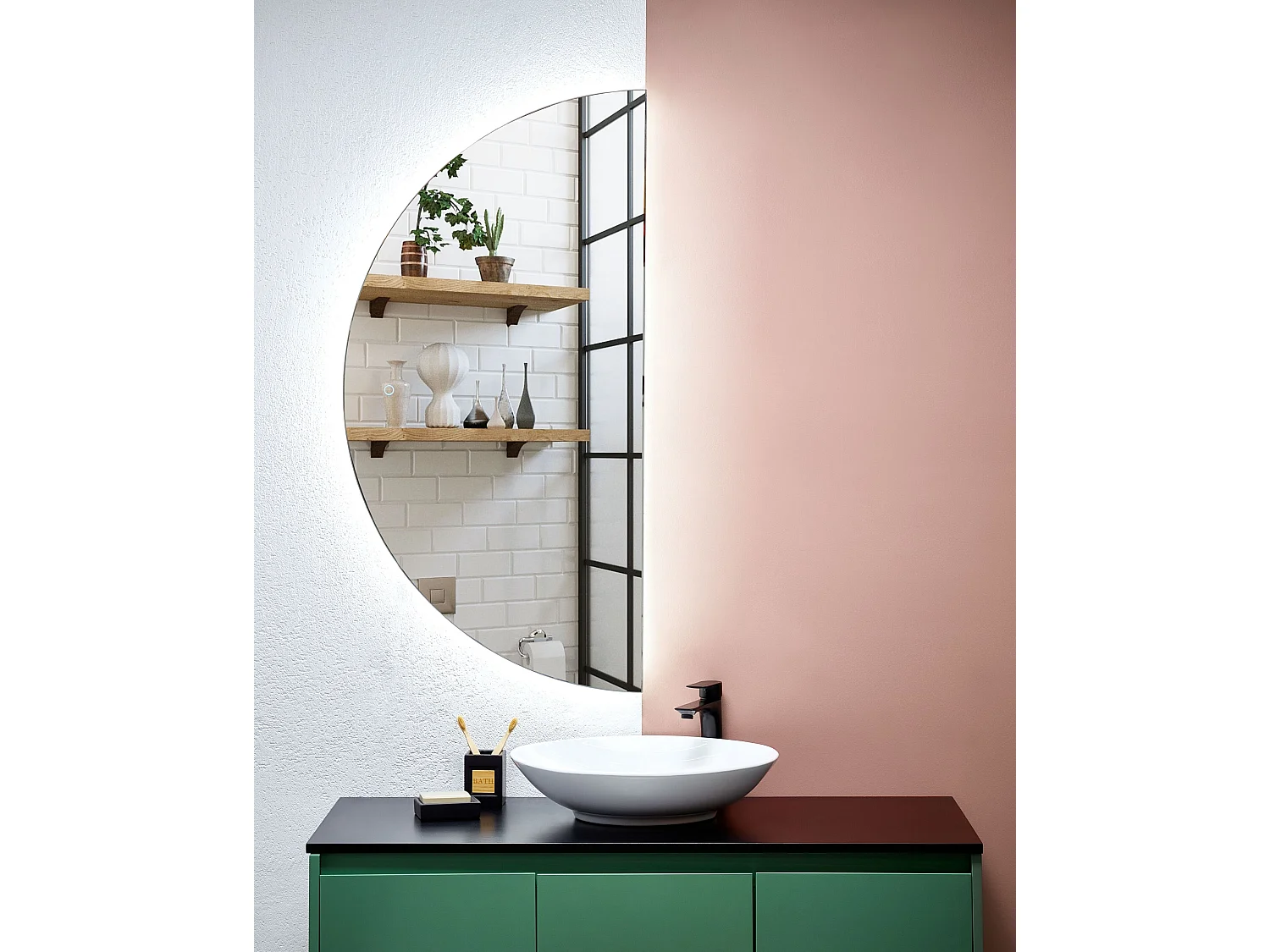 Lustro łazienkowe LED LOUE 60 cm 120 cm Srebrny 2142407 - obrazek 1