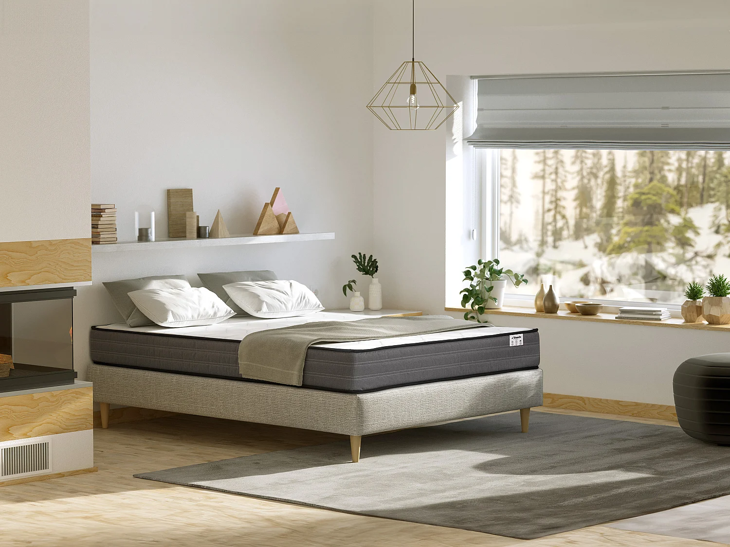 Materac 180 x 200 cm ze sprężynami kieszeniowymi gr. 20 cm – AMBRACIE marki YSMÉE 823521 - obrazek 1