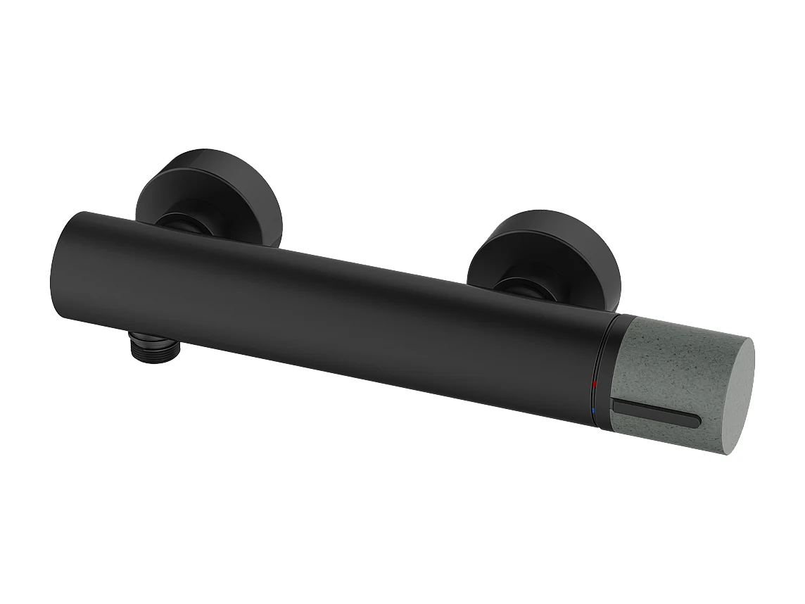 Manopola mieszacz prysznicowy mechaniczny czarnego marmuru i betonu - Essebagno 2597453 - obrazek 1