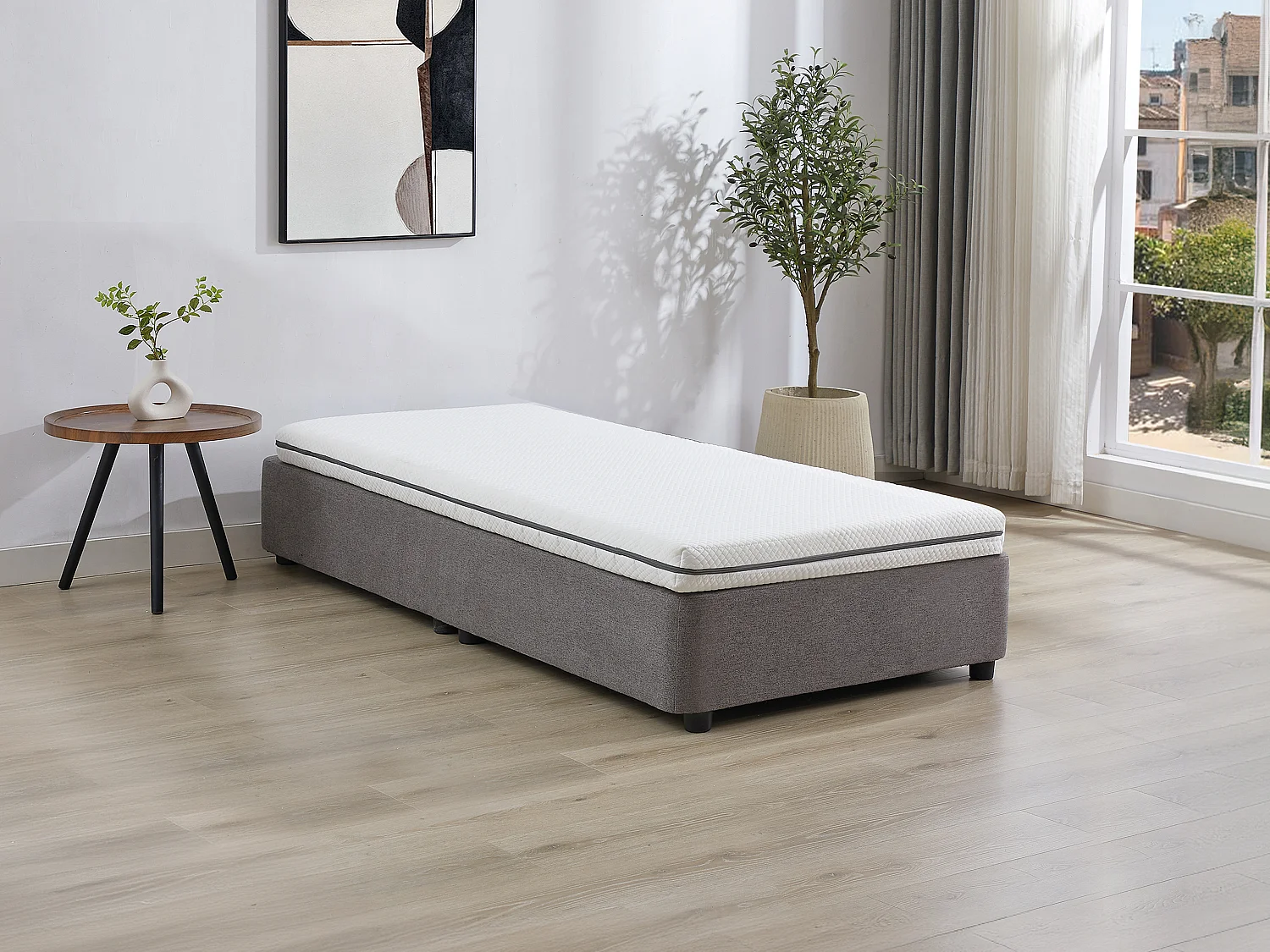 Materac 90 x 190 cm z pianki ze zdejmowanym pokrowcem gr. 10 cm - NASUS YSMÉE 742985 - obrazek 1