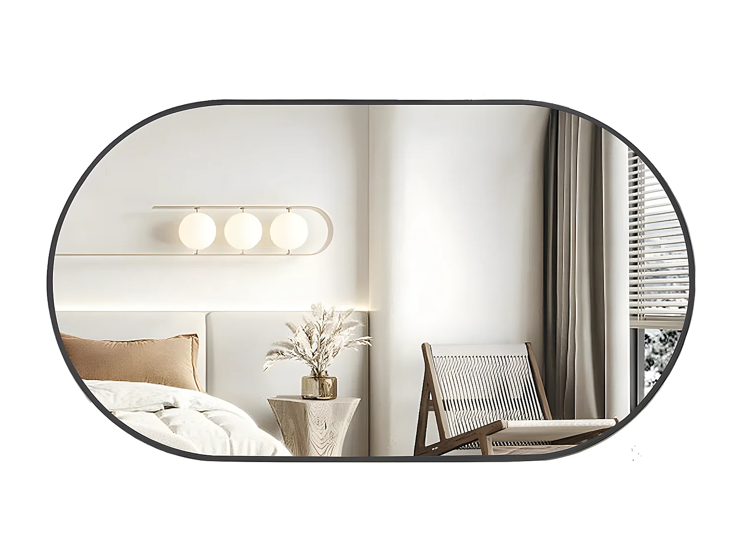 Lustro łazienkowe owalne nowoczesne lustro ścienne pionowe lub poziome 100x50cm 3164997 - obrazek 1
