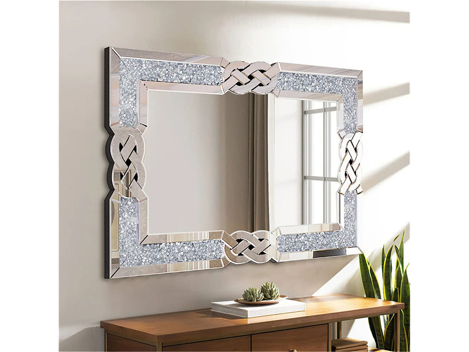 Duże dekoracyjne lustro do salonu prostokątne dekoracyjne lustro ścienne designerskie lustra ścienne 100x70cm 3164996 - obrazek 1
