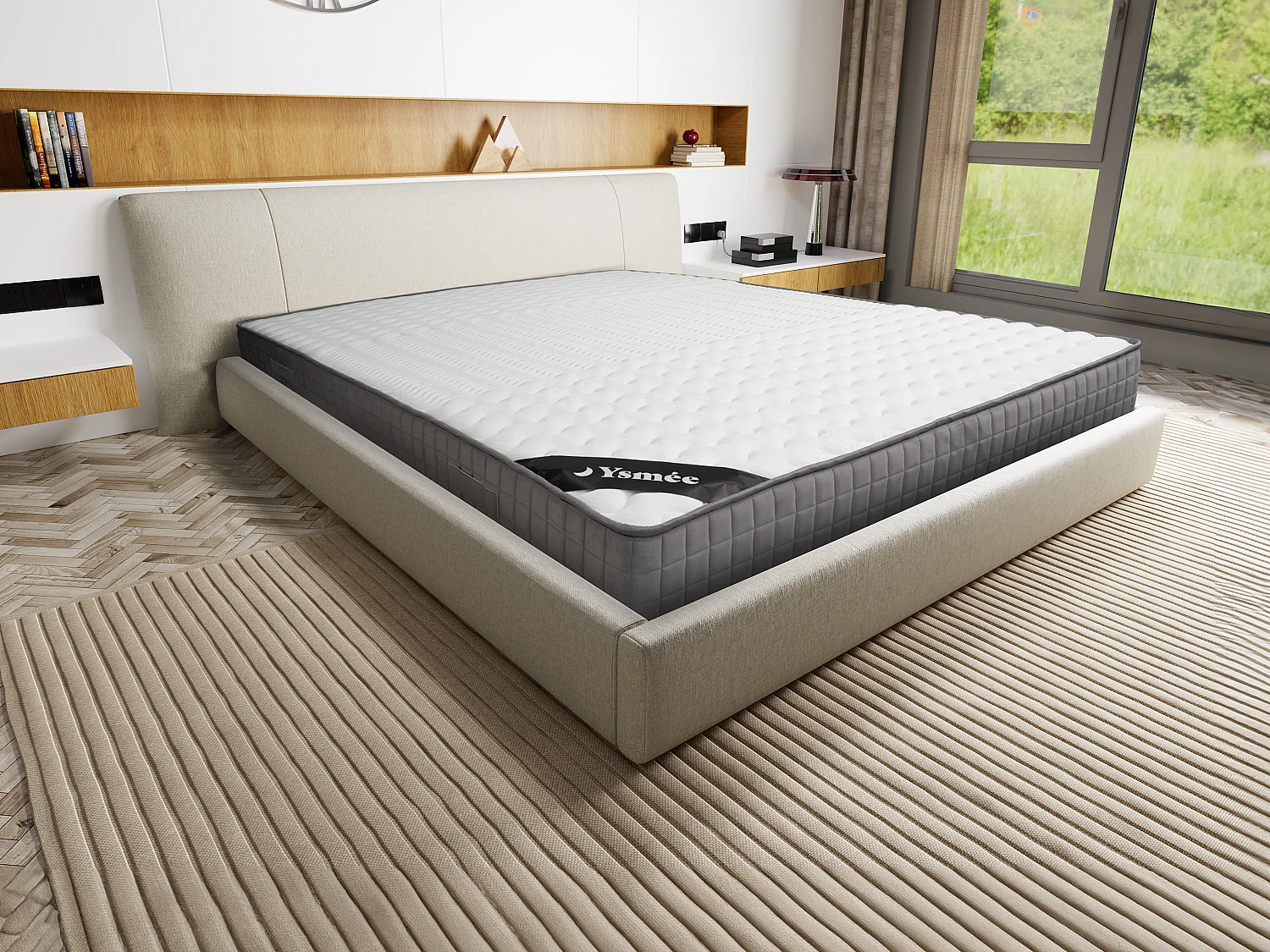 Materac piankowy 140 x 190 cm o grub. 22 cm z 11-strefową warstwą wierzchnią z pamięcią kształtu - DANEVO marki YSMÉE 3269741 - obrazek 1