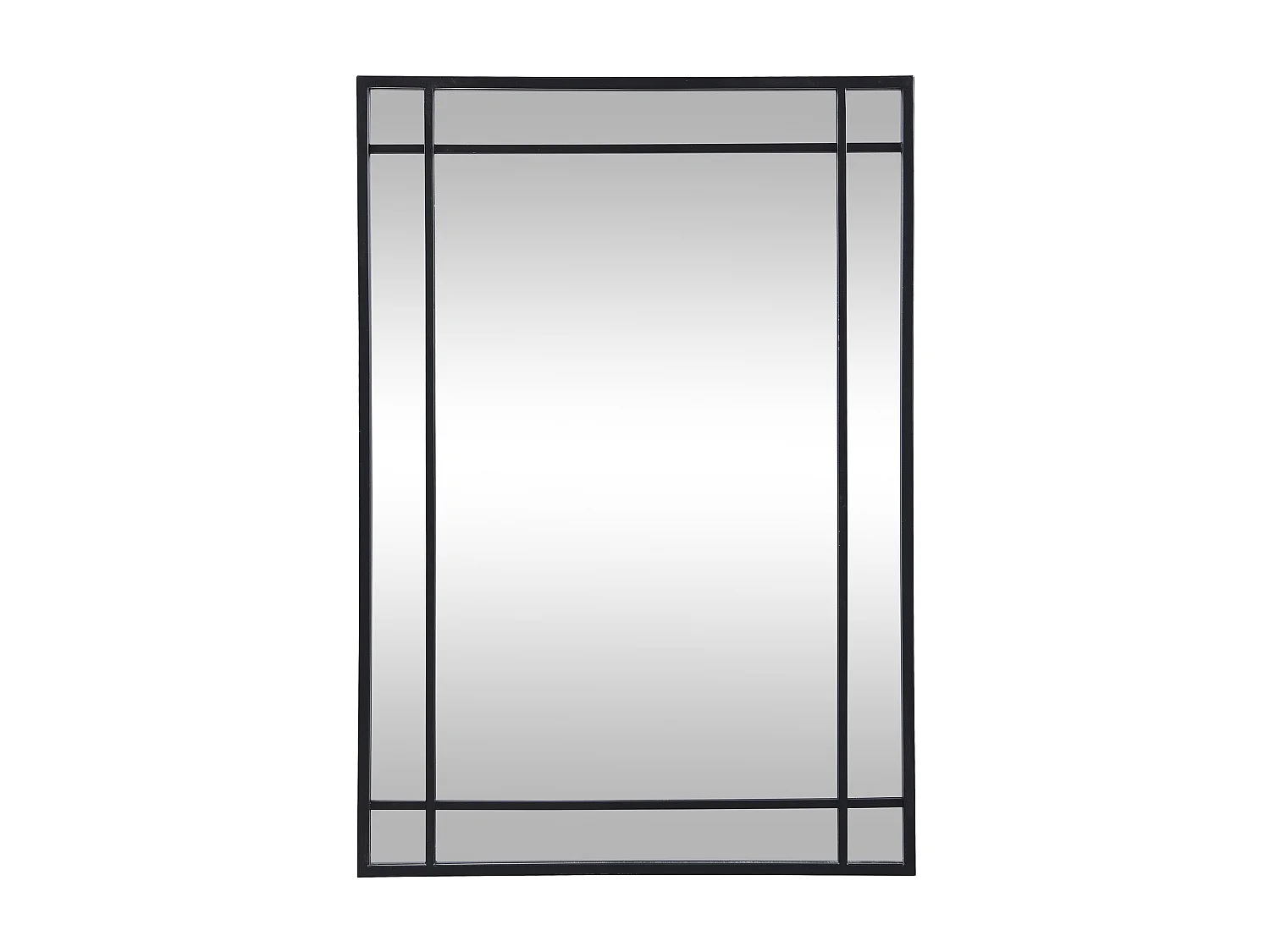 Lustro w industrialnym stylu z metalu – 60 × 86,5 cm (szer. × wys.) – kolor czarny – HISAE 126061