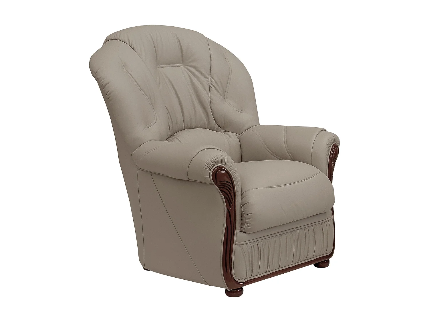 Fotel ze 100% skóry bawolej w kolorze taupe - DAPHNE 2775479 - obrazek 1