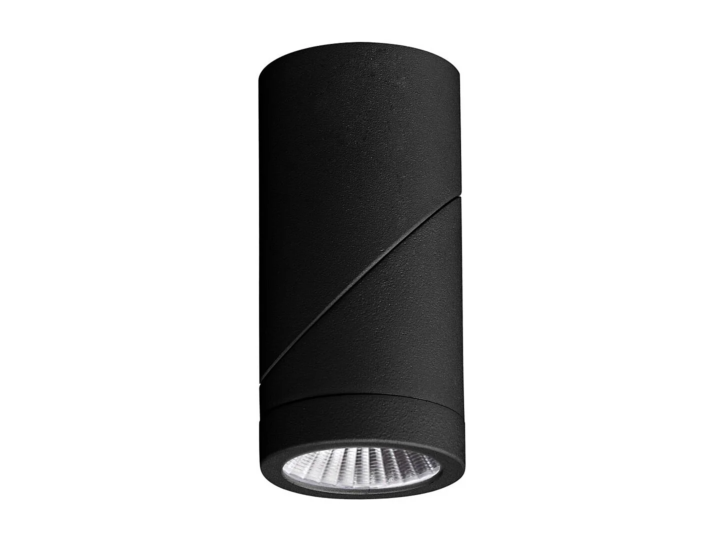7-watowa, regulowana, cylindryczna lampa ścienna LED – trójkolorowa, czarna 3696646