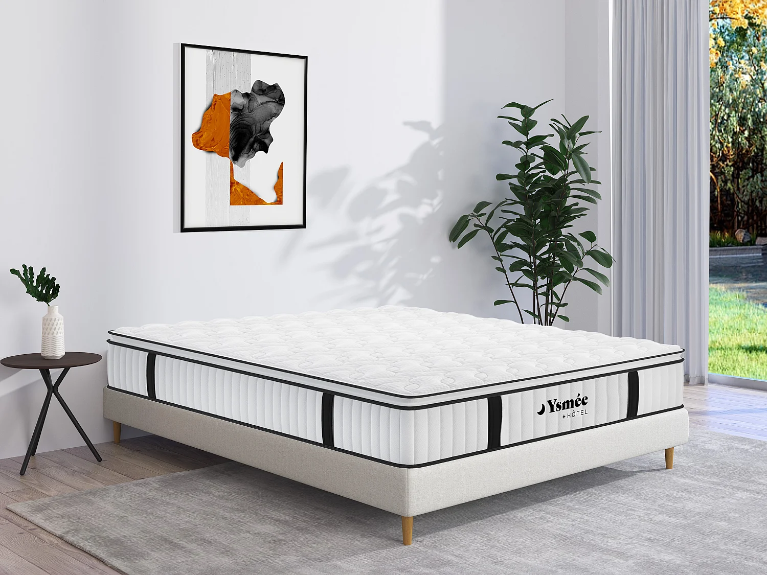 Materac ognioodporny ze sprężynami kieszeniowymi ze zintegrowaną nakładką DELICE marki YSMÉE HÔTEL - 140 × 190 cm 64550 - obrazek 1