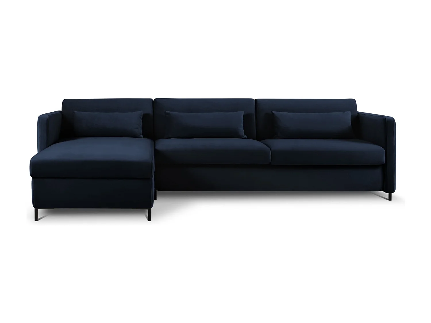 CXL by Christian Lacroix – Narożnik lewy z funkcją spania, „Yanis” 5 miejsc welur, błękit królewski – 280x170x80cm 3740390