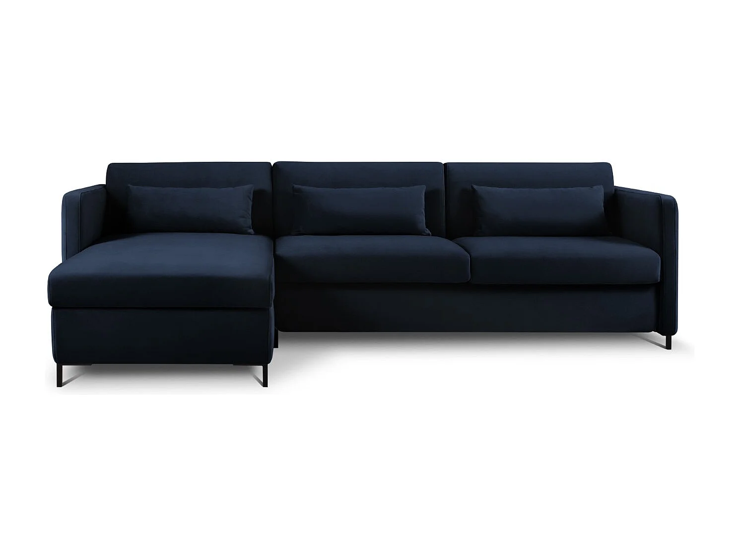 CXL by Christian Lacroix – Narożnik lewy z funkcją spania, „Yanis” 4 miejsca welur, błękit królewski – 260x170x80cm 3740419