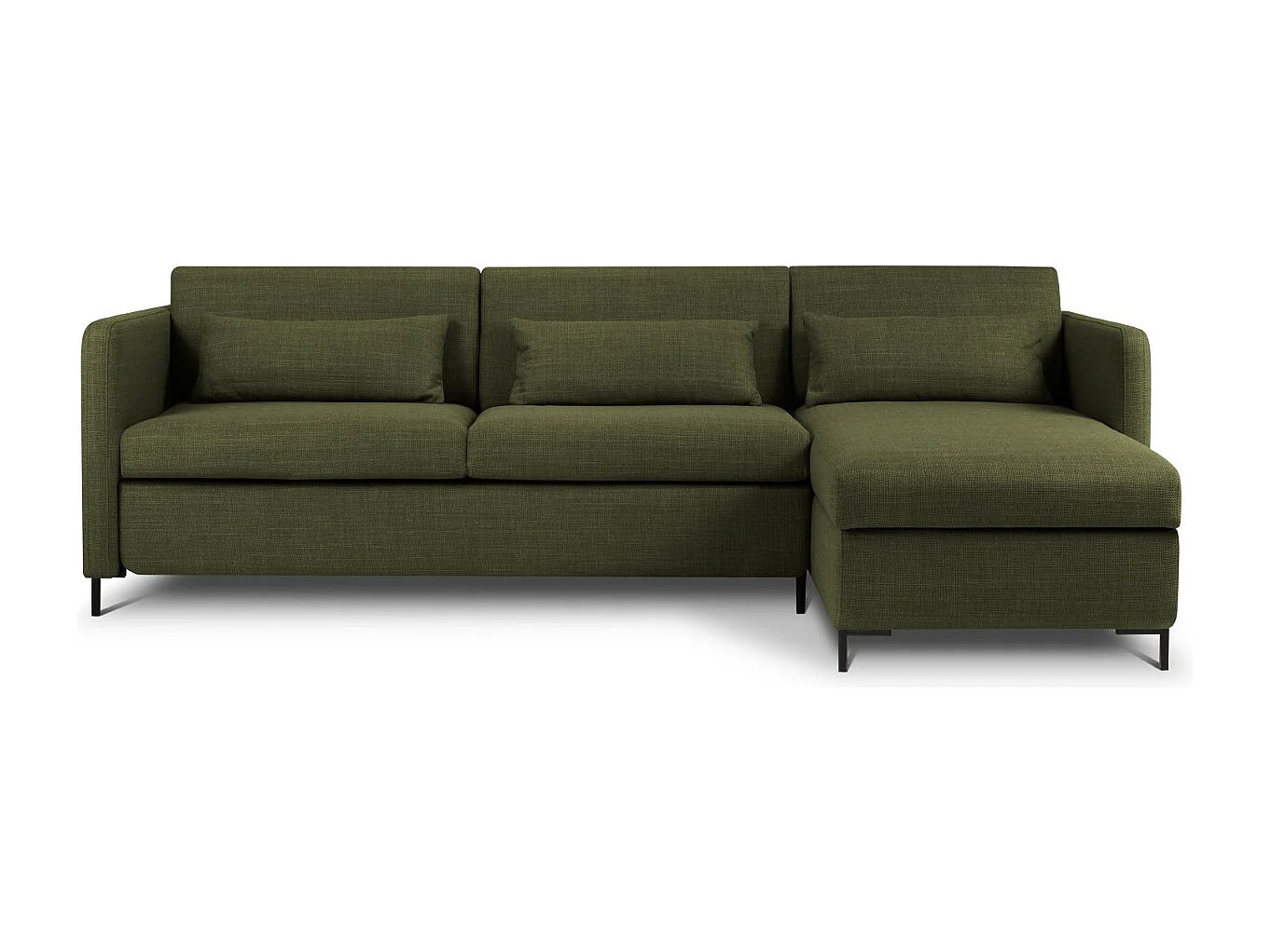 CXL by Christian Lacroix - Narożnik prawy rozkładany ze schowkiem, "Yanis" 4 miejsca tkanina strukturalna, zielony - 260x170x80cm 3740500 - obrazek 1