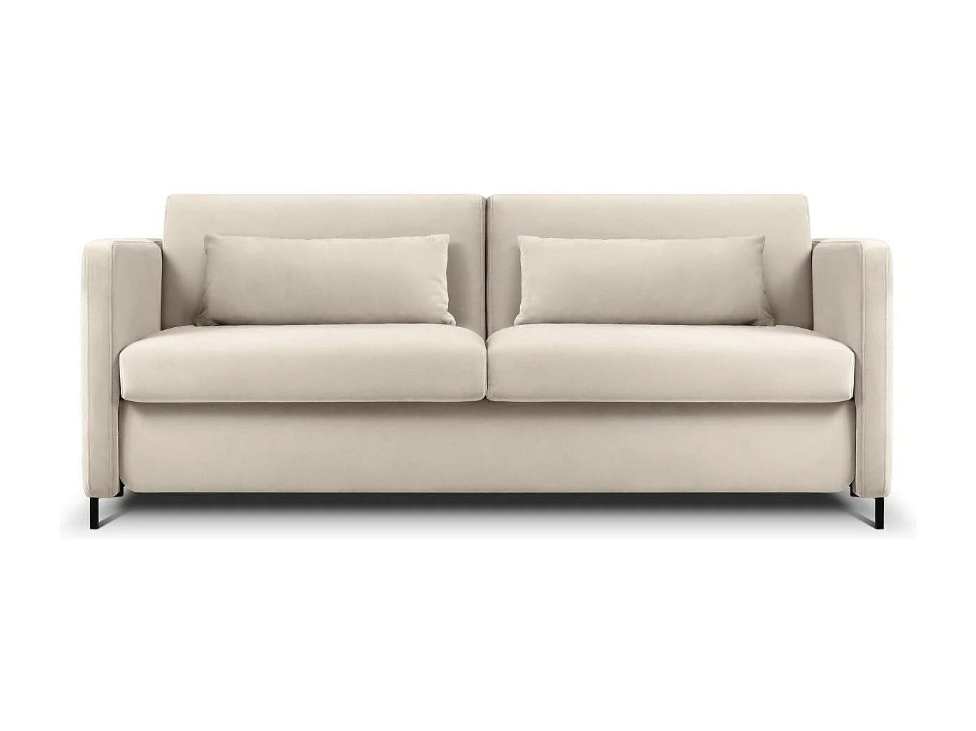 CXL by Christian Lacroix - Sofa z funkcją spania, "Yanis" 2 miejsca welur, beż - 182x102x80cm 3740509 - obrazek 1