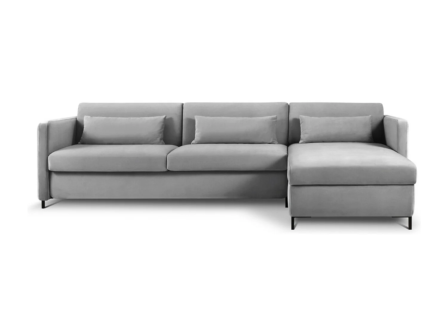 CXL by Christian Lacroix - Narożnik prawy z funkcją spania, "Yanis" 5 miejsc welur, szary - 280x170x80cm 3740529 - obrazek 1