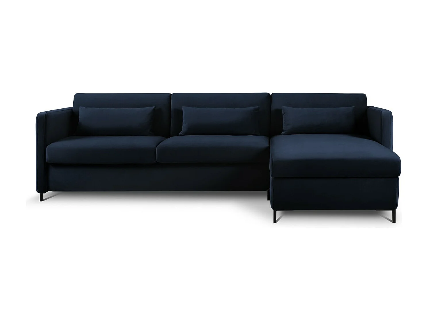 CXL by Christian Lacroix - Narożnik prawy z funkcją spania, "Yanis" 4 miejsca welur, błękit królewski - 260x170x80cm 3740561 - obrazek 1