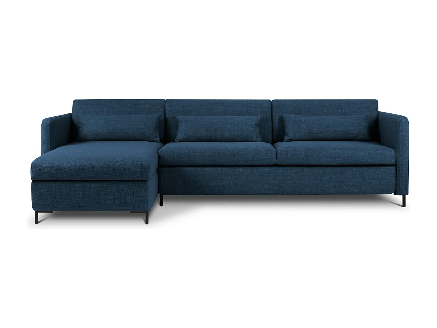 CXL by Christian Lacroix – Narożnik lewy rozkładany ze schowkiem, „Yanis” 5 miejsc tkanina strukturalna, niebieski – 280x170x80cm 3740663
