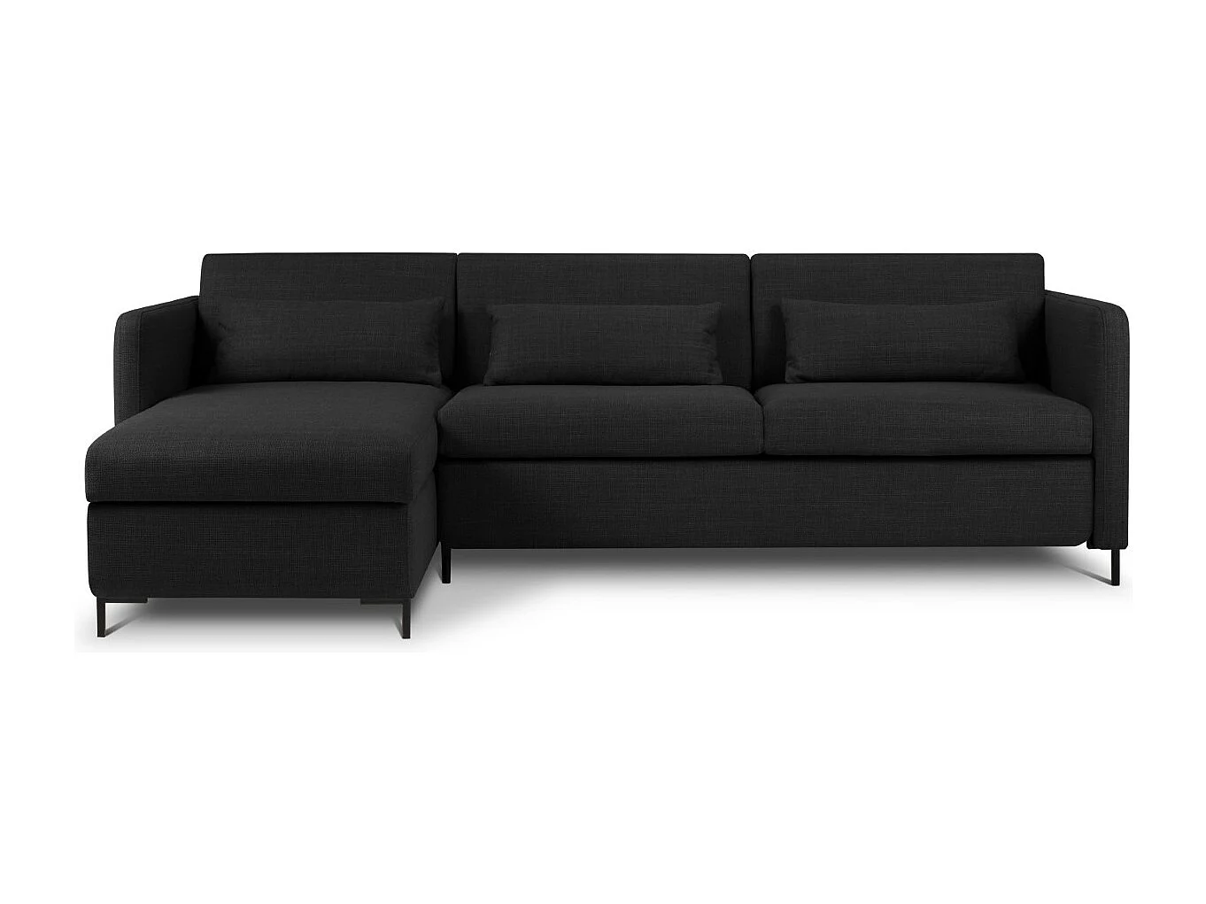 CXL by Christian Lacroix – Narożnik lewy rozkładany ze schowkiem, „Yanis” 4 miejsca tkanina strukturalna, szary ciemny – 260x170x80cm 3740703