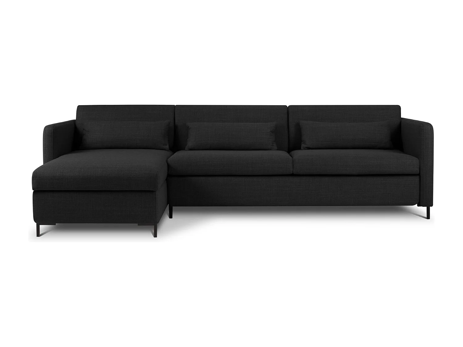 CXL by Christian Lacroix – Narożnik lewy rozkładany ze schowkiem, „Yanis” 5 miejsc tkanina strukturalna, szary ciemny – 280x170x80cm 3740808