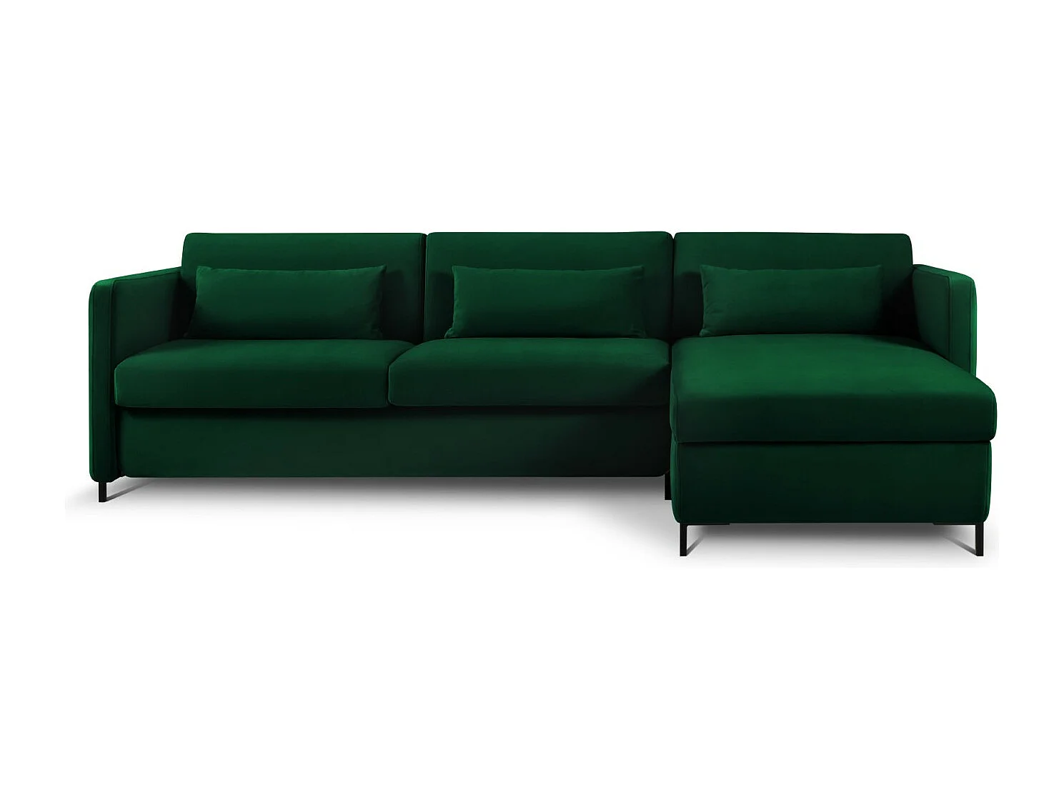 CXL by Christian Lacroix - Narożnik prawy z funkcją spania, "Yanis" 4 miejsca welur, zielony butelkowy - 260x170x80cm 3740883 - obrazek 1