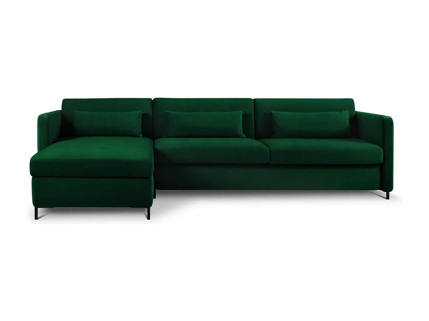 CXL by Christian Lacroix – Narożnik lewy z funkcją spania, „Yanis” 5 miejsc welur, zielony butelkowy – 280x170x80cm 3740886