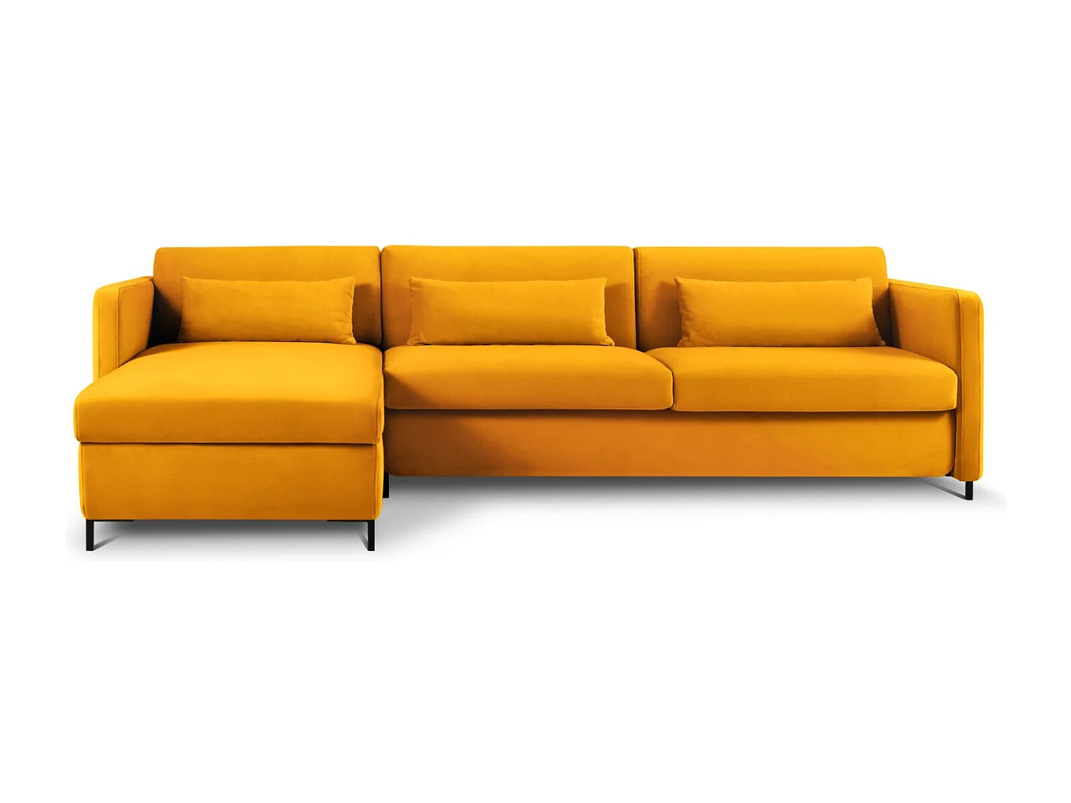 CXL by Christian Lacroix – Narożnik lewy z funkcją spania, „Yanis” 5 miejsc welur, żółty – 280x170x80cm 3740930