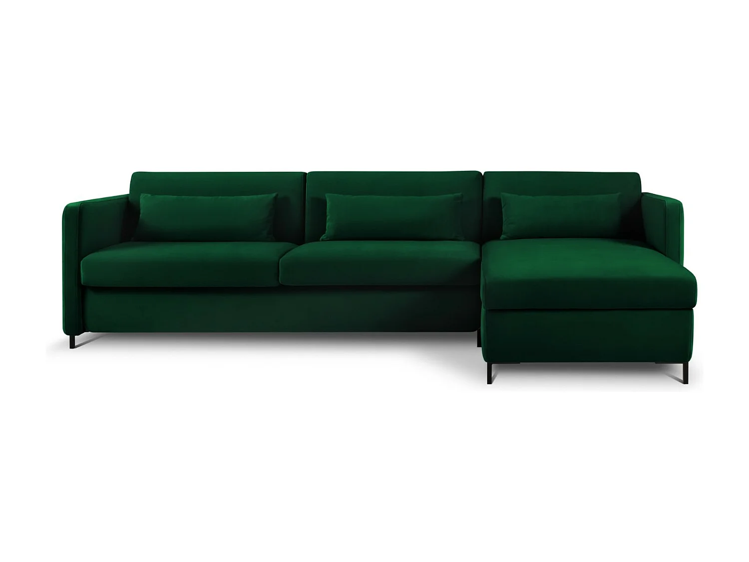 CXL by Christian Lacroix - Narożnik prawy z funkcją spania, "Yanis" 5 miejsc welur, zielony butelkowy - 280x170x80cm 3740952 - obrazek 1