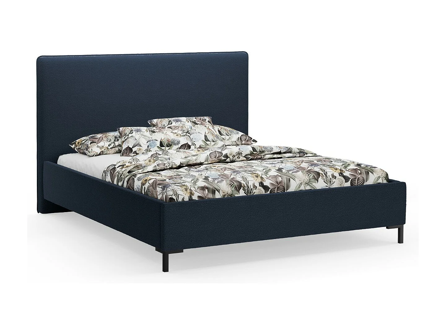 CXL by Christian Lacroix – Łóżko ze schowkiem i zagłówkiem, „Polly” 180x200cm boucle, niebieski ciemny – 220x190x120cm 3742151