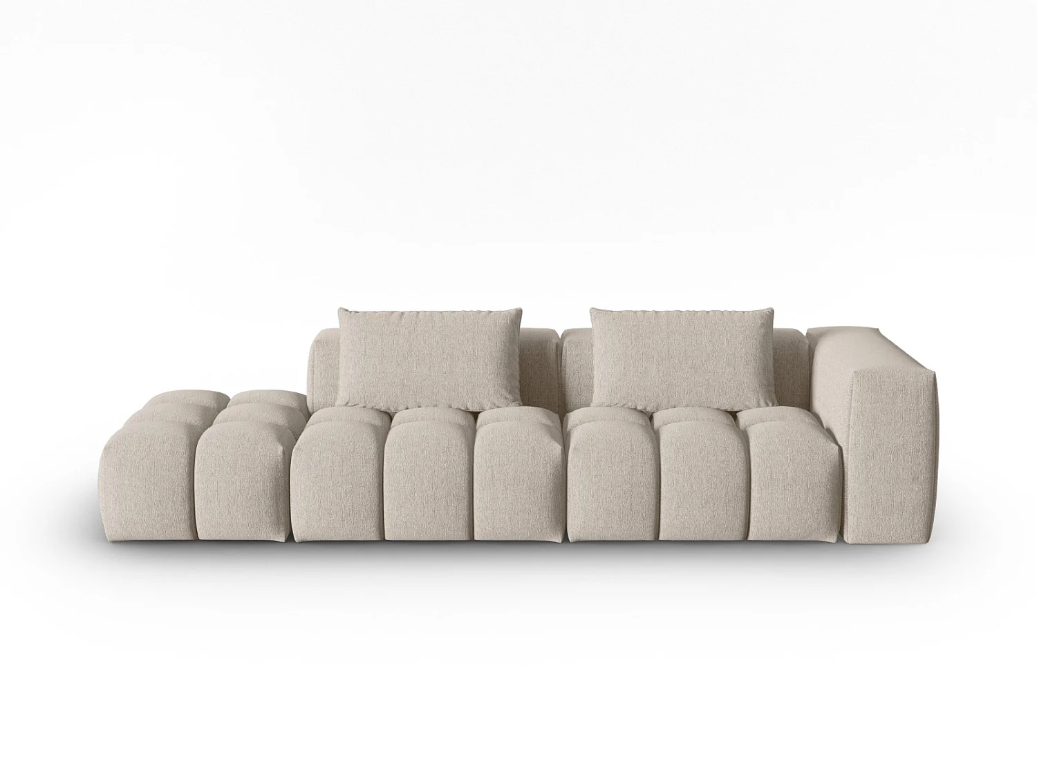 CXL by Christian Lacroix - Sofa modułowa bok lewy, "Lorella" 3 miejsca tkanina strukturalna, piasek - 265x85x70cm 3742696 - obrazek 1
