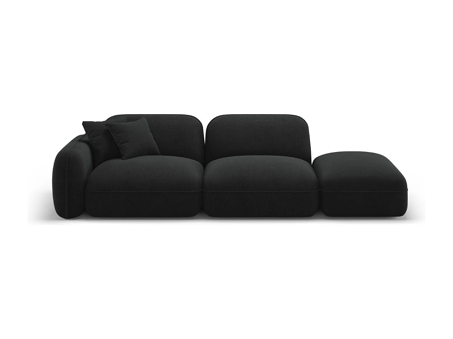 CXL by Christian Lacroix - Sofa modułowa bok prawy, "Lucien" 3 miejsca welur, antracyt - 295x90x70cm 3742830 - obrazek 1