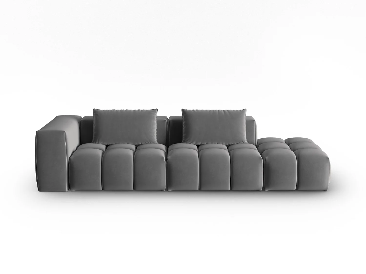 CXL by Christian Lacroix - Sofa modułowa bok prawy, "Lorella" 3 miejsca welur, cement - 265x85x70cm 3742947 - obrazek 1