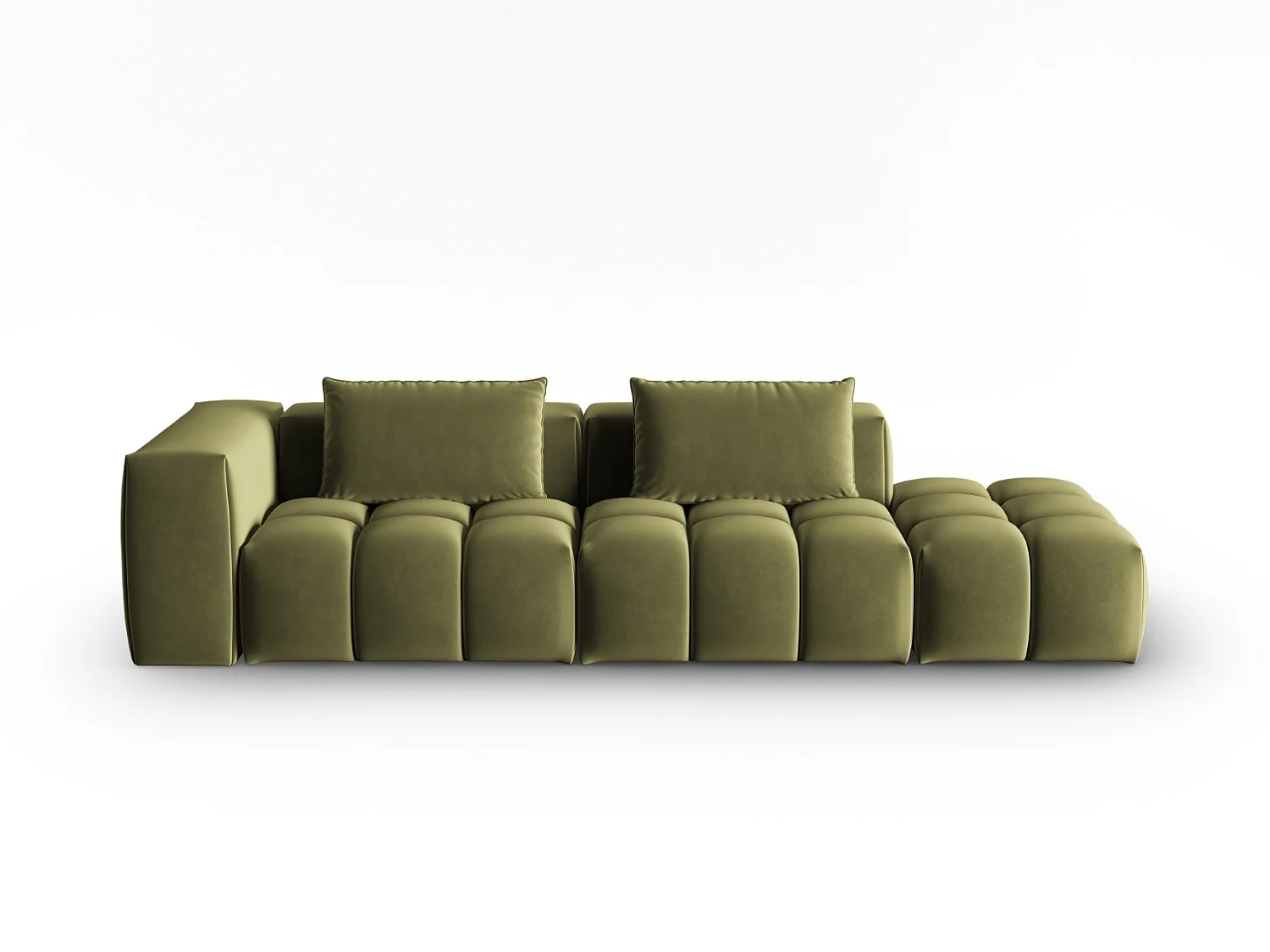 CXL by Christian Lacroix - Sofa modułowa bok prawy, "Lorella" 3 miejsca welur, zielony jasny - 265x85x70cm 3743022 - obrazek 1