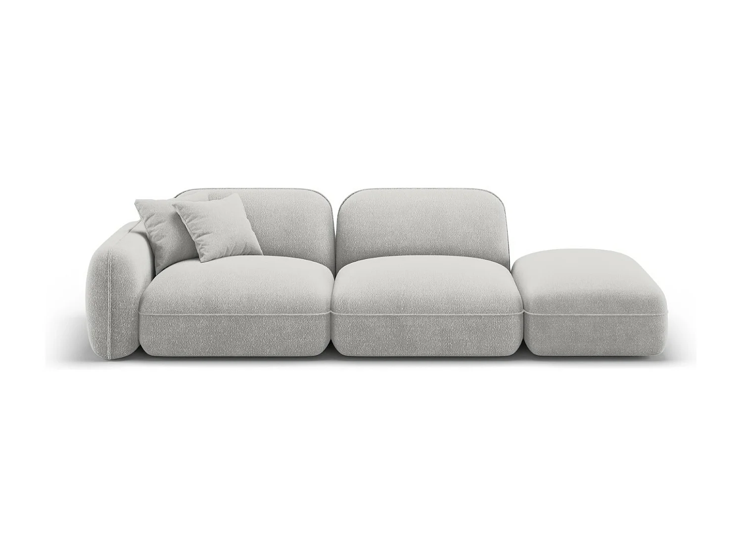 CXL by Christian Lacroix - Sofa modułowa bok prawy, "Lucien" 3 miejsca welur, szary jasny - 295x90x70cm 3743111 - obrazek 1