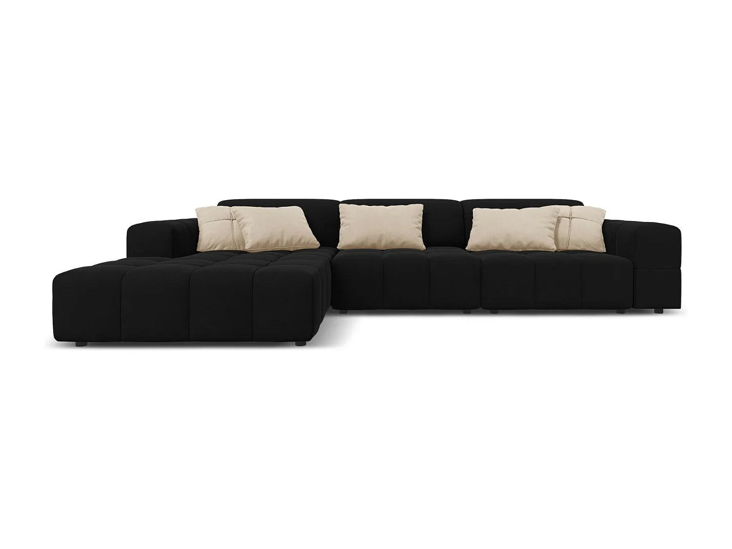 CXL by Christian Lacroix – Narożnik lewy, „Luc” 4 miejsca welur, czarny – 284x166x70cm 3743146
