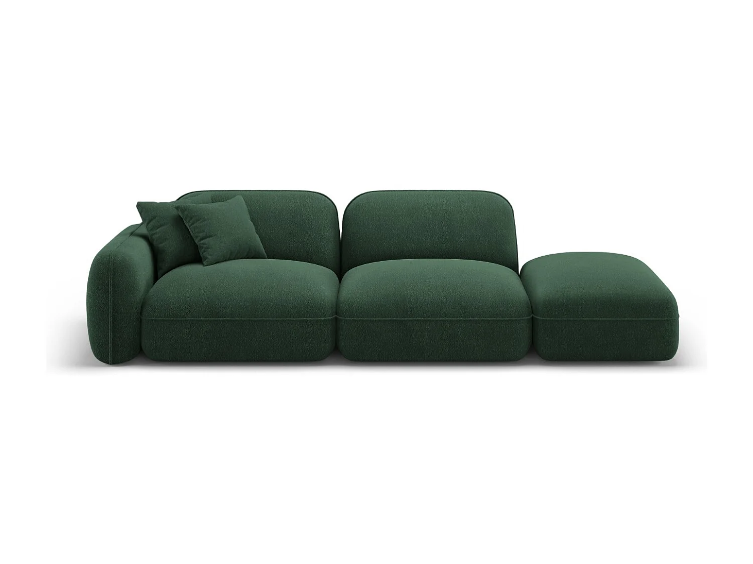 CXL by Christian Lacroix - Sofa modułowa bok prawy, "Lucien" 3 miejsca welur, zielony - 295x90x70cm 3743428 - obrazek 1