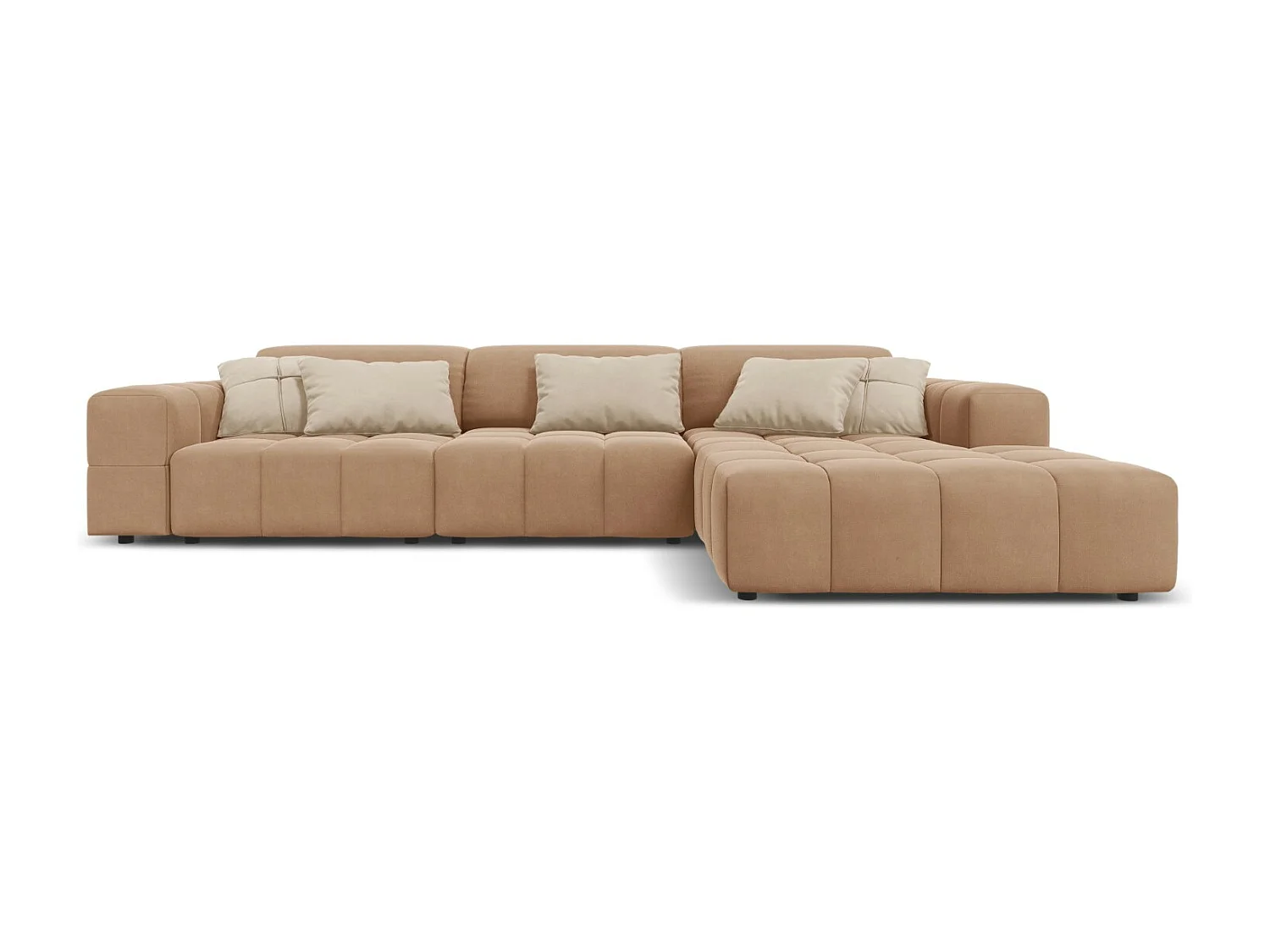 CXL by Christian Lacroix – Narożnik prawy, „Luc” 4 miejsca welur, beż ciemny – 284x166x70cm 3743435