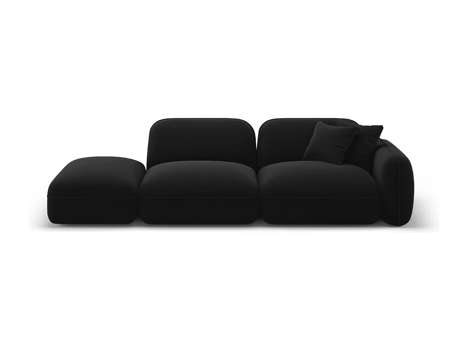 CXL by Christian Lacroix - Sofa modułowa bok lewy, "Lucien" 3 miejsca welur, czarny - 295x90x70cm 3743491 - obrazek 1