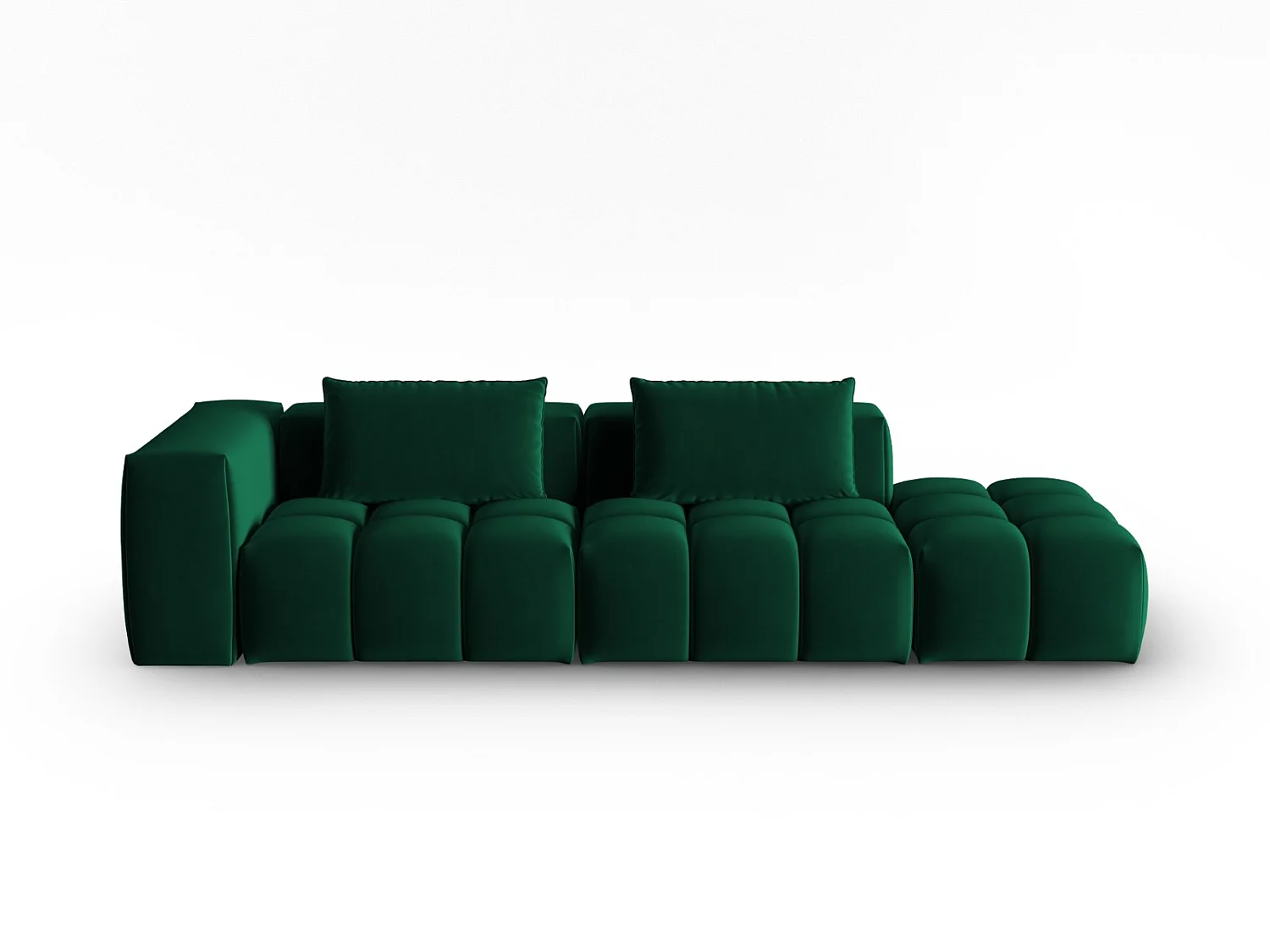 CXL by Christian Lacroix - Sofa modułowa bok prawy, "Lorella" 3 miejsca welur, zielony butelkowy - 265x85x70cm 3743537 - obrazek 1