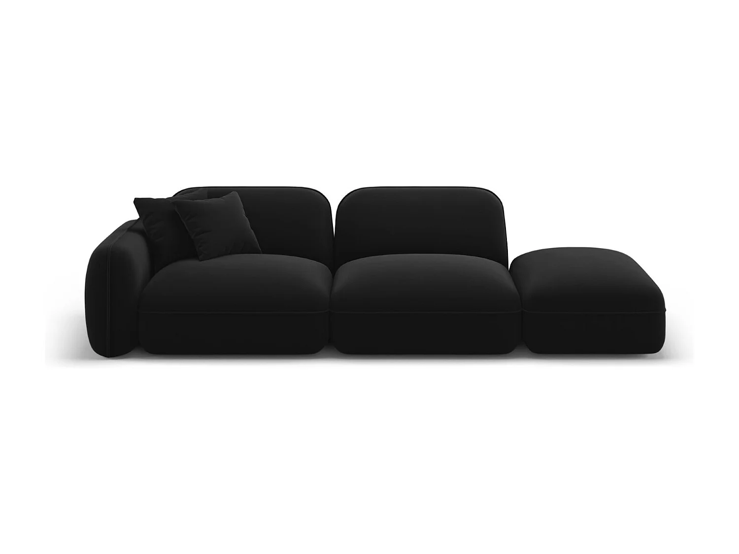 CXL by Christian Lacroix - Sofa modułowa bok prawy, "Lucien" 3 miejsca welur, czarny - 295x90x70cm 3743902 - obrazek 1