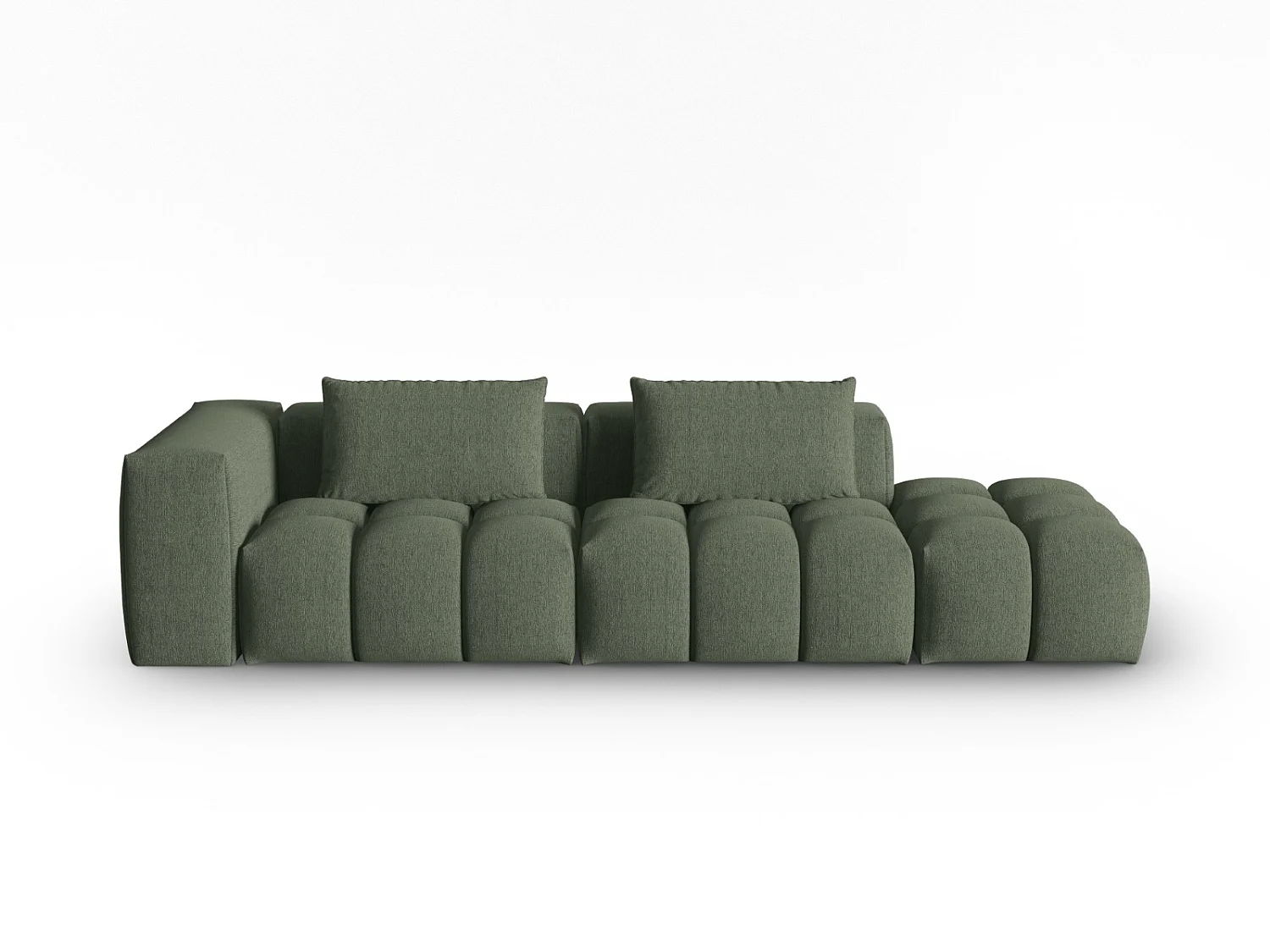 CXL by Christian Lacroix - Sofa modułowa bok prawy, "Lorella" 3 miejsca tkanina strukturalna, ciemna oliwkowa zieleń - 265x85x70cm 3744040 - obrazek 1