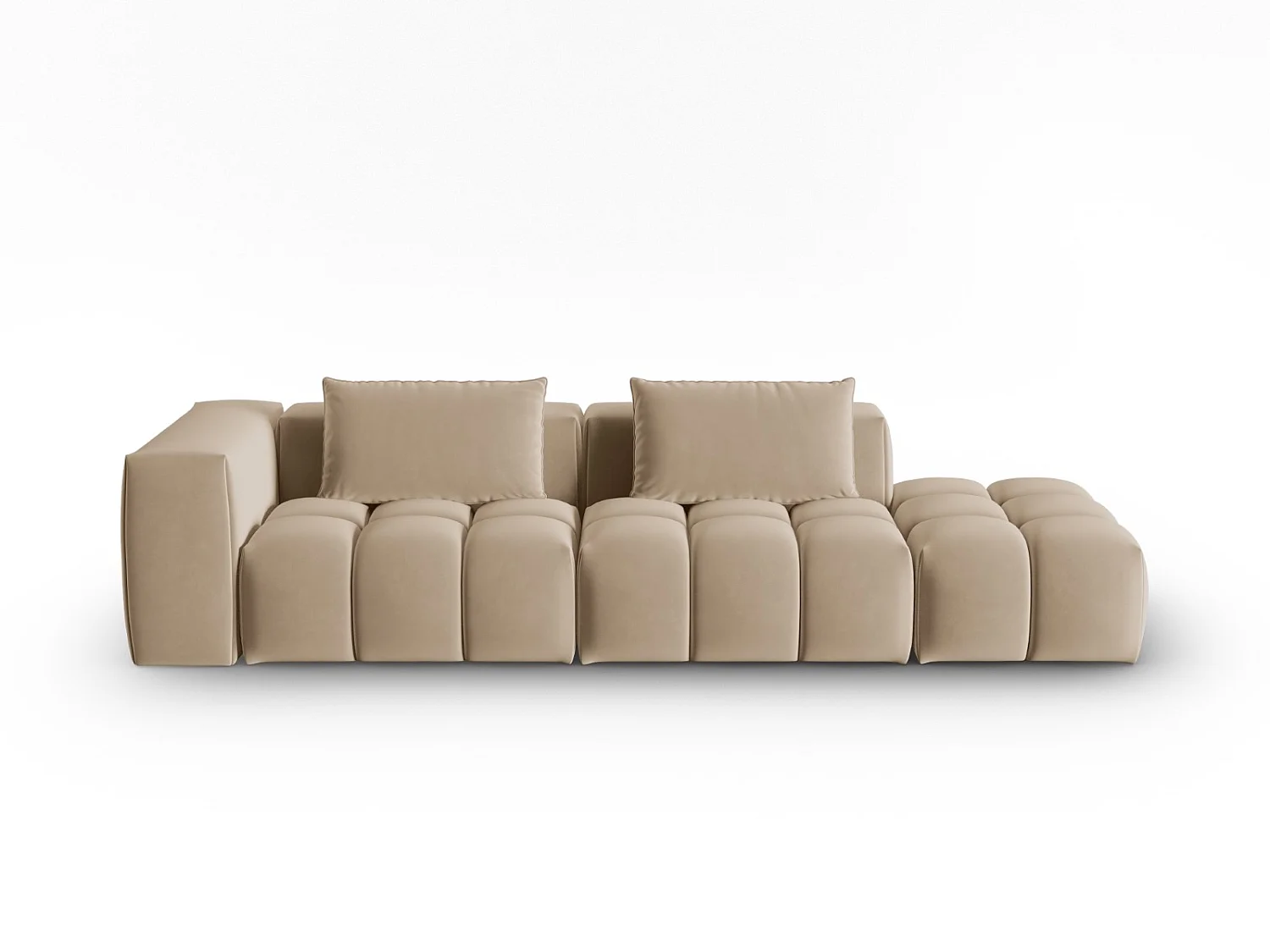 CXL by Christian Lacroix - Sofa modułowa bok prawy, "Lorella" 3 miejsca welur, piasek - 265x85x70cm 3744065 - obrazek 1