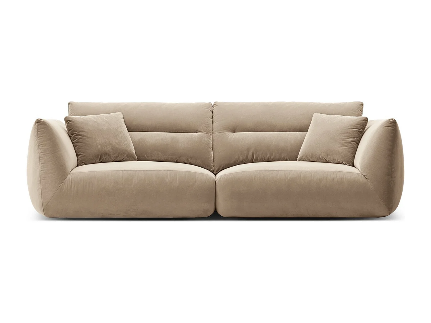 CXL by Christian Lacroix – Sofa modułowa, „Maurie” 4 miejsca welur, migdałowy beż – 264x107x90cm 3744095
