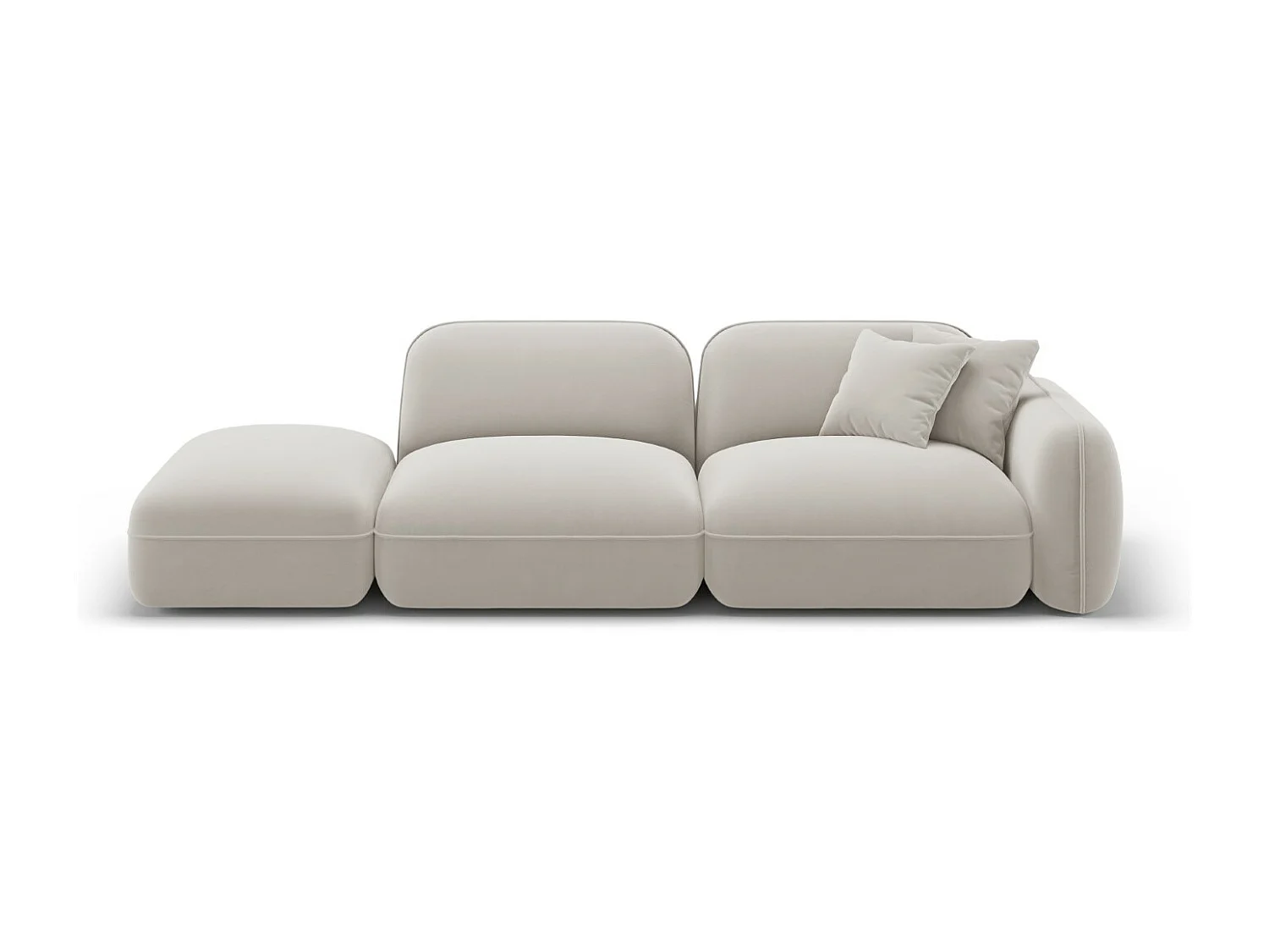 CXL by Christian Lacroix - Sofa modułowa bok lewy, "Lucien" 3 miejsca welur, beż jasny - 295x90x70cm 3744137 - obrazek 1